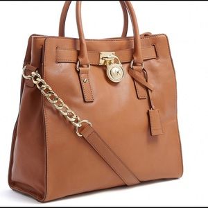 Authentic Michael Kors brown leather cross body bag